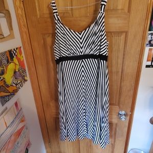 Cato Black and White Striped Dress